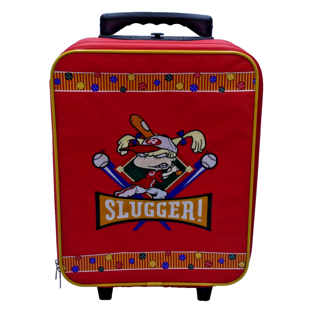 Vtg 1998 RUGRATS Angelica Pickles Slugger! Baseball Red Rolling Kids Suitcase